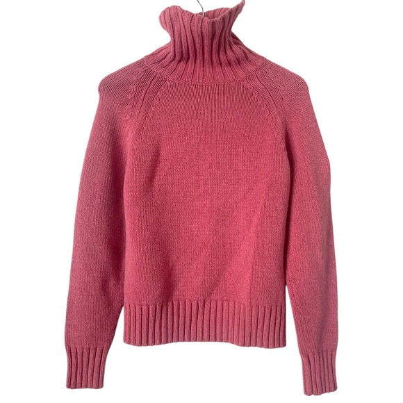 Gap Pink Cotton‎ Chunky Knit Classic Turtleneck Sweater L - Picture 1 of 6